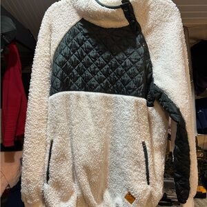 Simply Southern Women's Quilted Sherpa Black & White Teddy Jacket